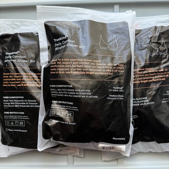 Shapermint Truekind Daily Comfort Wireless Shaper Bra Black XL - Picture 3 of 11